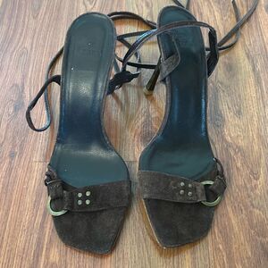 Zara Fur sandals. Size 7 black beige